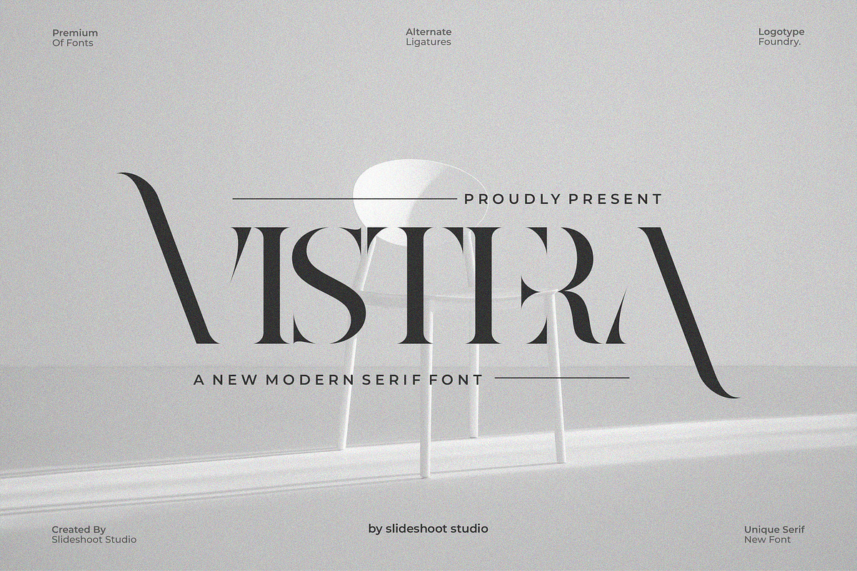 Vistera || Stencil Serif Font, a Serif Font by Idea Studio (Photo 1 of 10)