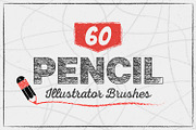 60 Pencil Brushes for Illustrator, a Brush Add-On by Brigantine Designs (Thumbnail 1 of 6)