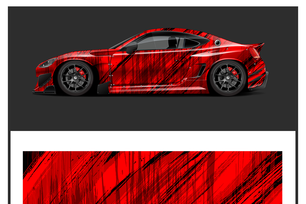 Dynamic Red Racing Graphic Set, a Transportation Illustration by CarWrap design (Photo 3 of 3)