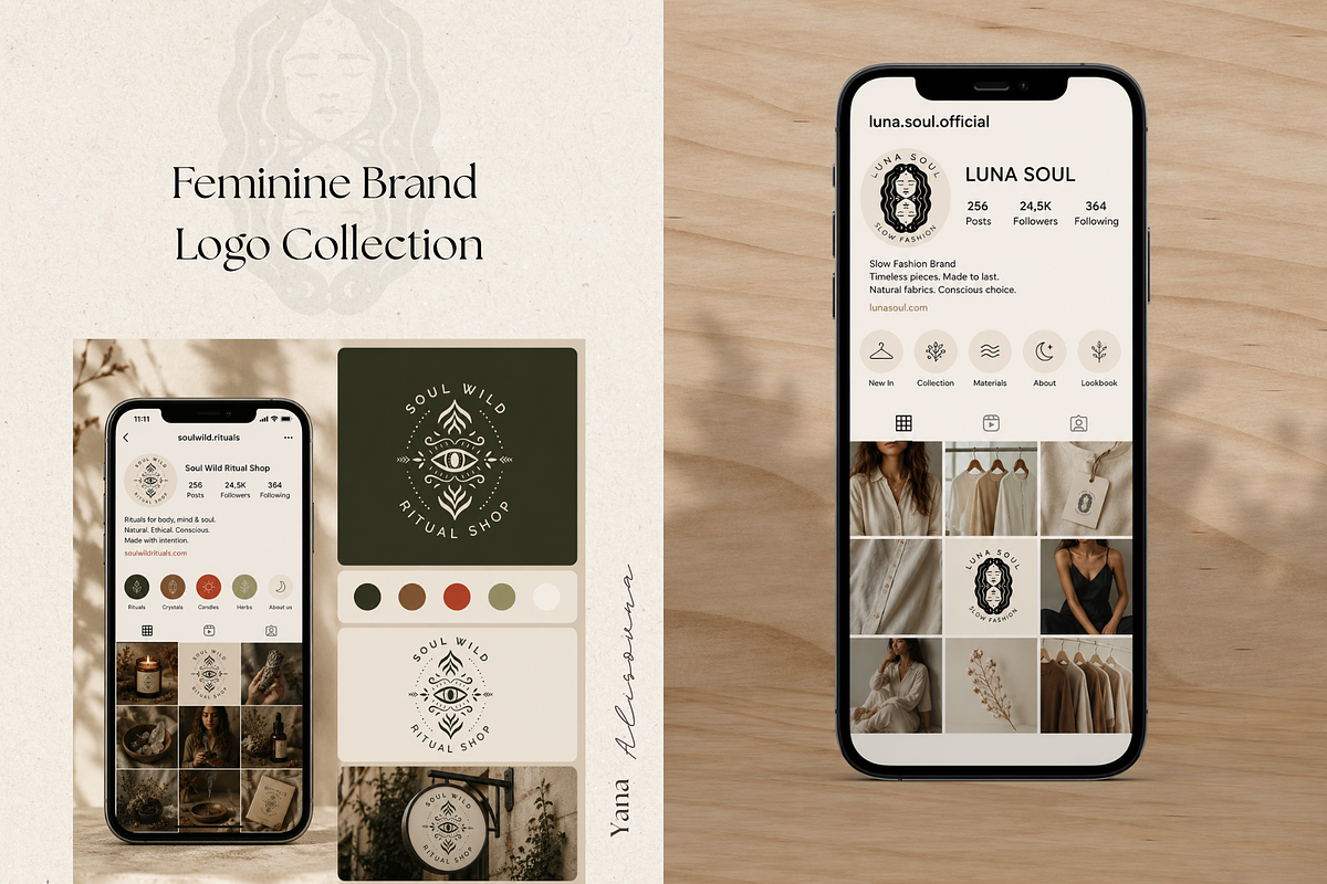 Feminine Logo Collection, a Branding & Logo Template by Alisovna (Photo 5 of 9)