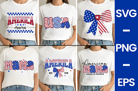 Fourth Of July American Mama Svg