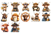Oktoberfest Highland Cow Clipart, an Illustration by Craft Nest (Thumbnail 3 of 4)