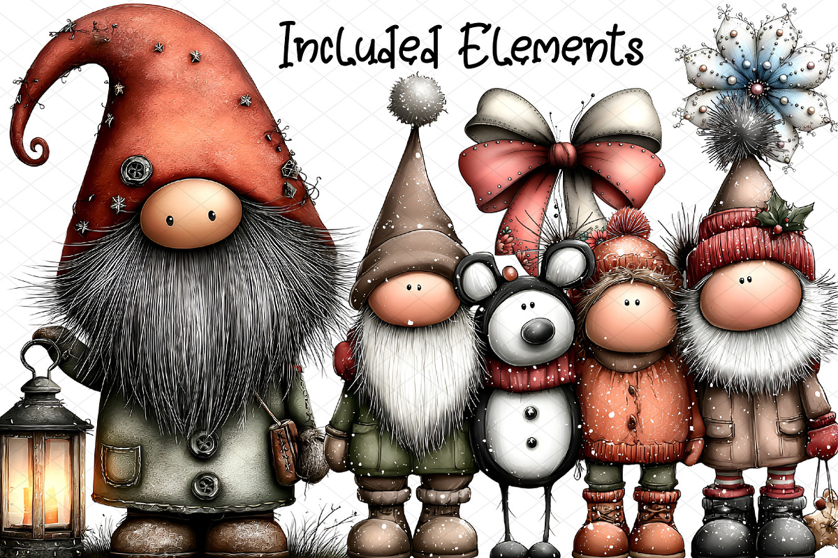Whimsical Christmas Clipart, an Illustration by cherrydesign (Photo 2 of 4)
