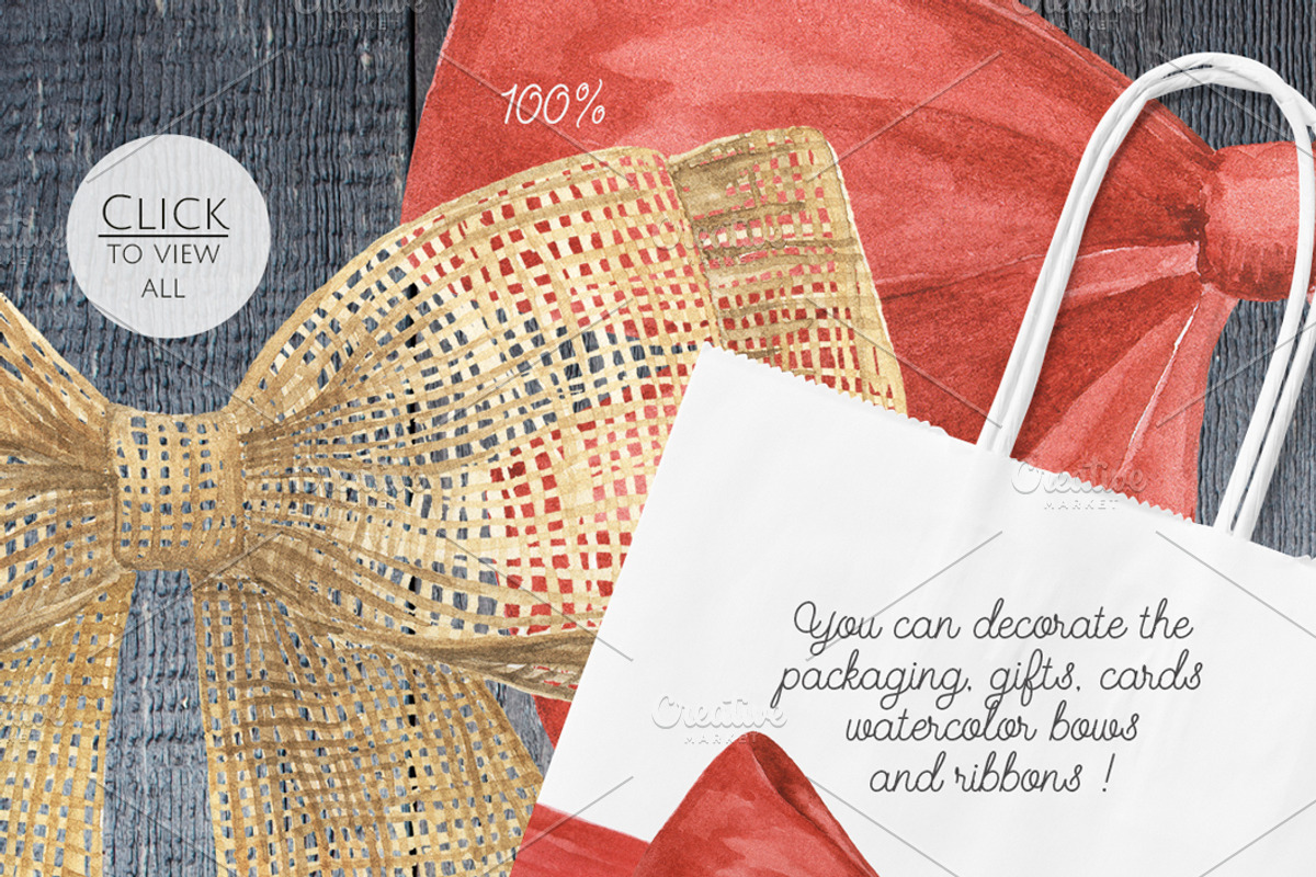 Bows & Ribbons. Watercolor Set, a Decorative Illustration by NataliVA (Photo 4 of 5)