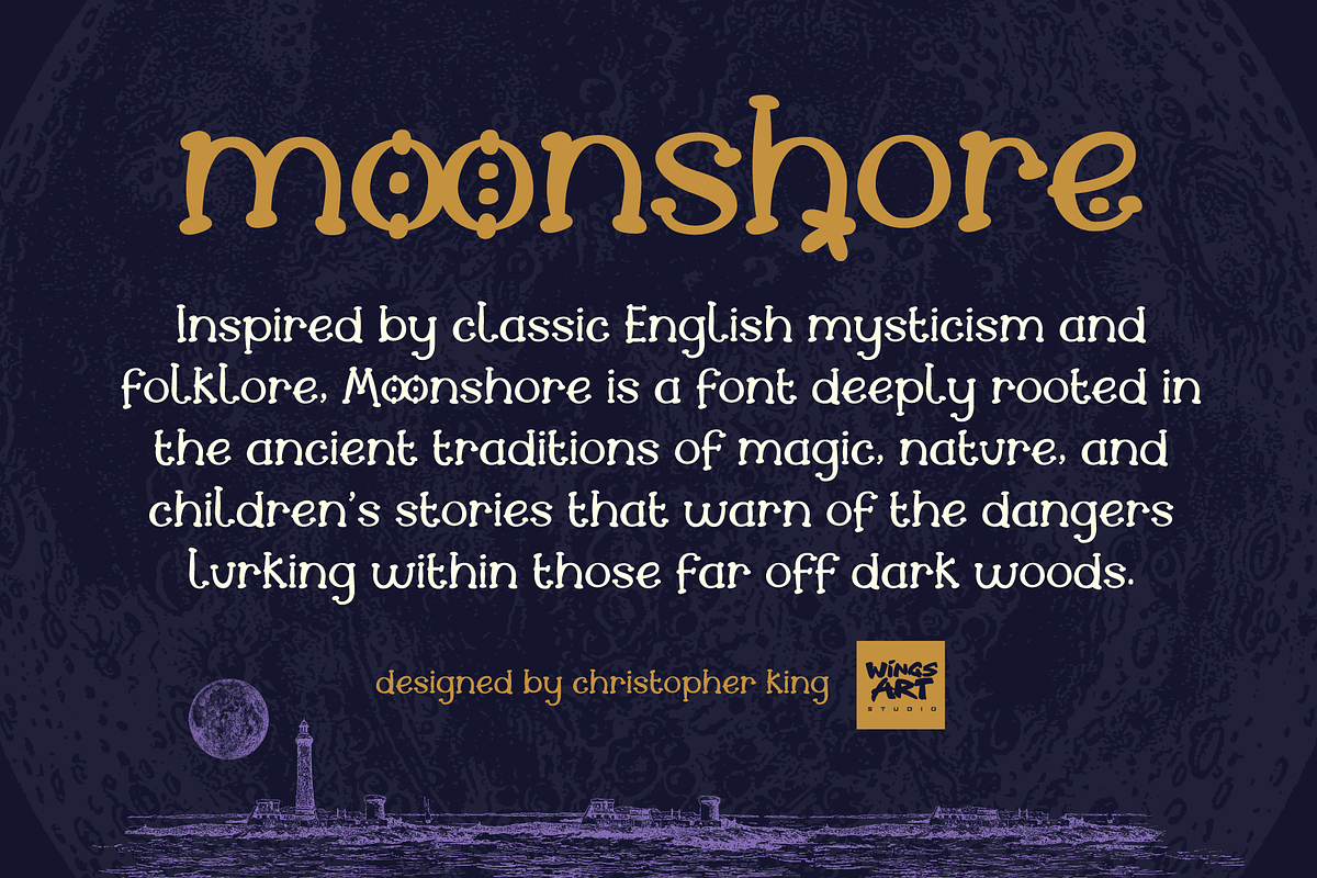 Moonshore - Folklore + Fantasy Font, a Font by Wingsart Studio (Photo 2 of 15)
