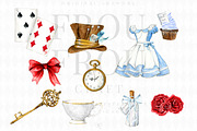 Alice in Wonderland Clipart, an Illustration by Frou Fou Craft (Thumbnail 2 of 4)