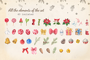 Christmas Treats & Decor watercolor, a Decorative Illustration by Nastya Che (Thumbnail 2 of 11)