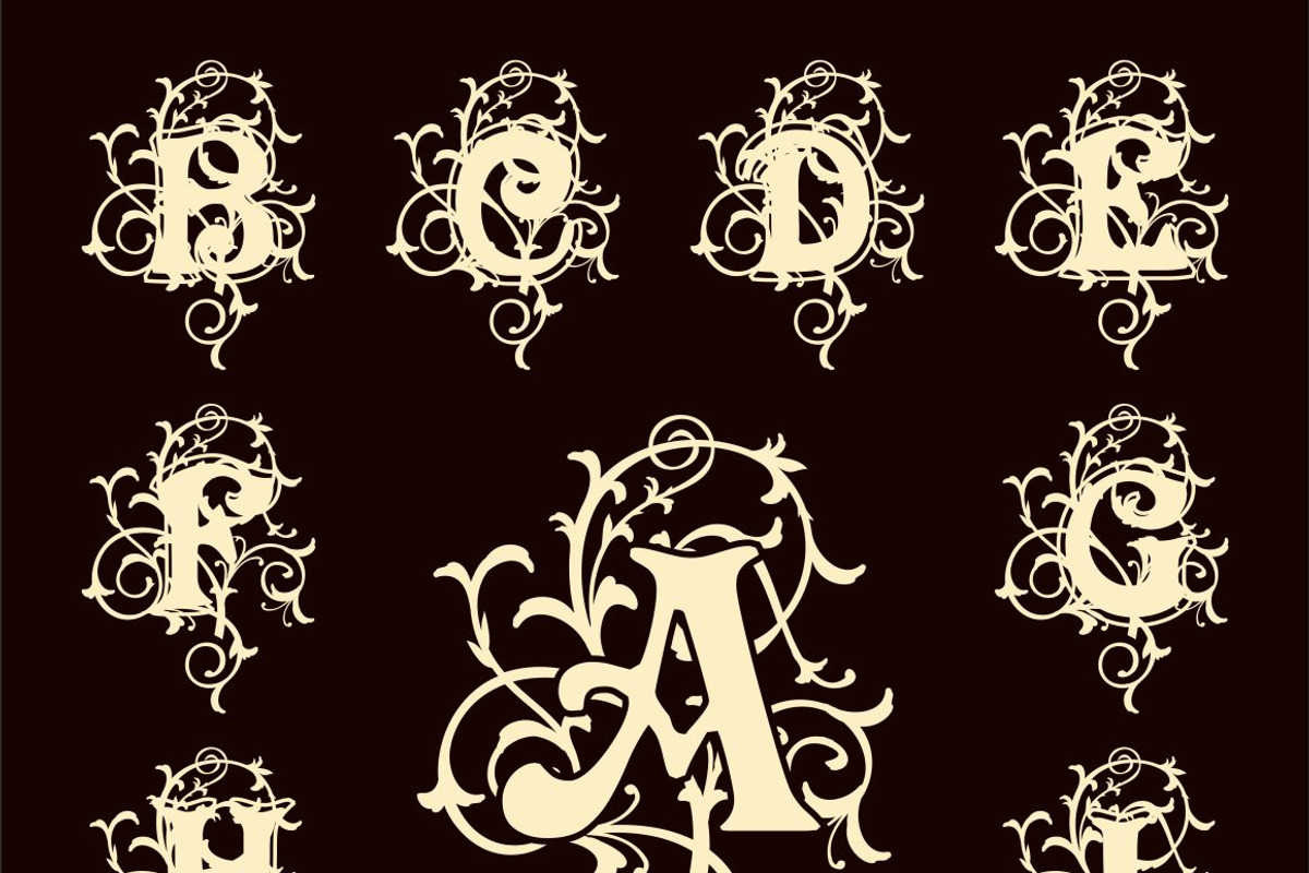 26 capital letters for monograms, a Branding & Logo Template by Pgmart
