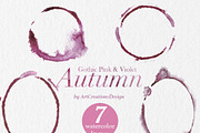 Gothic Pink&Violet Autumn Clipart, a Seasonal Illustration by ArtCreationsDesign (Thumbnail 11 of 13)