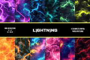 Lightning Seamless Digital Paper, a Pattern Graphic by Chromolume Studio (Thumbnail 1 of 15)