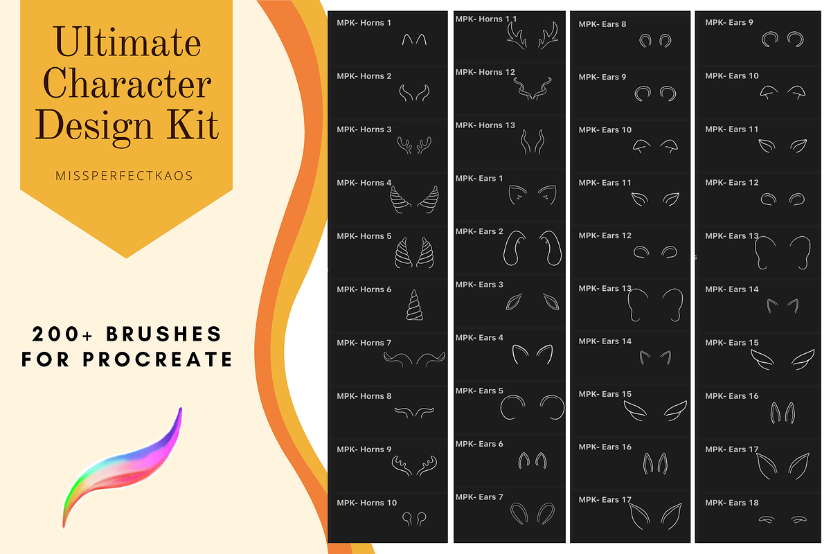 Character Design-Procreate Brushes, a Brush Add-On by MissPerfectKaos (Photo 12 of 16)