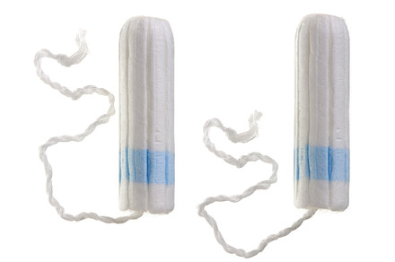 A new tampon with blue string to, a Health & Medical Photo by NataPhoto