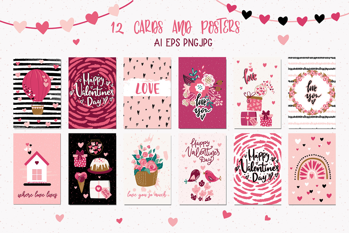 Valentine's day cute collection, an Illustration by Cozy pattern shop (Photo 5 of 6)
