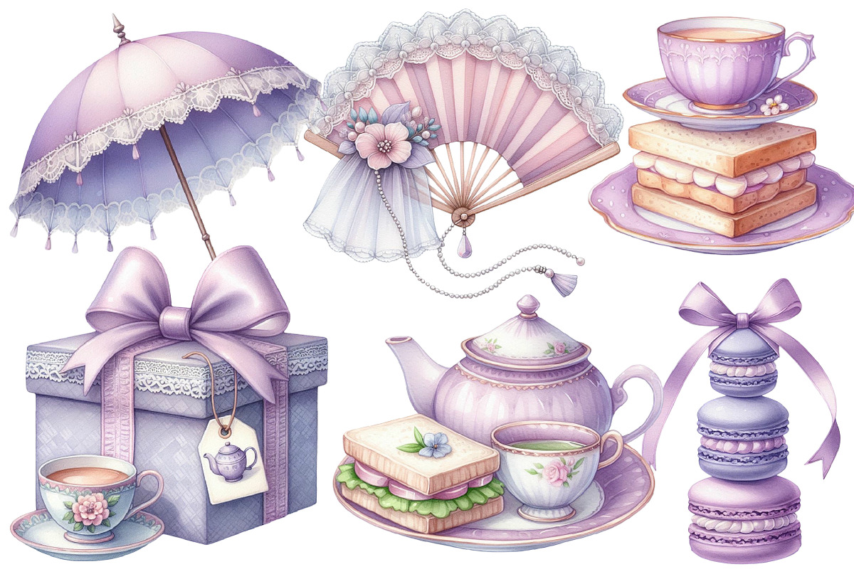 Summer Tea Party Set Clipart, an Illustration by Designworld (Photo 3 of 6)