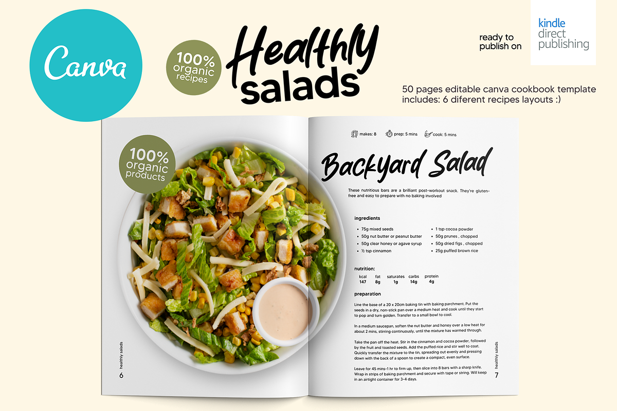 Canva Salads US Letter CookBook, a Magazine Template by DeLaGranSiete (Photo 4 of 12)