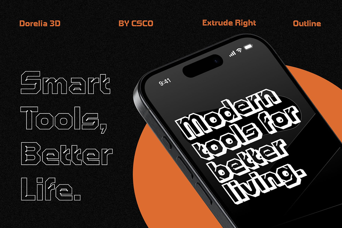 Dorelia 3D, a Sans Serif Font by Craft Supply Co. (Photo 6 of 8)