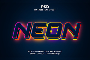 Neon light Editable Psd Text Effect, a Layer Style Add-On by bdrobin