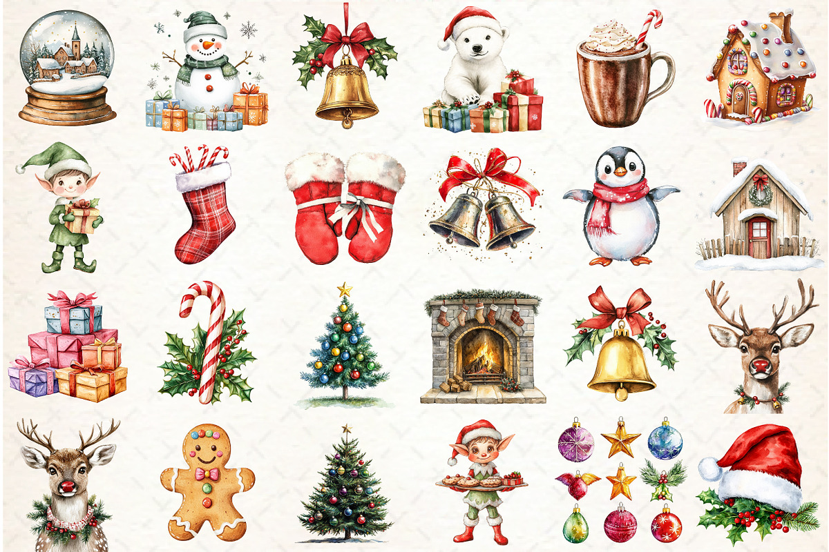 Cute Christmas Day Clipart, an Illustration by Libby Wishes (Photo 2 of 6)