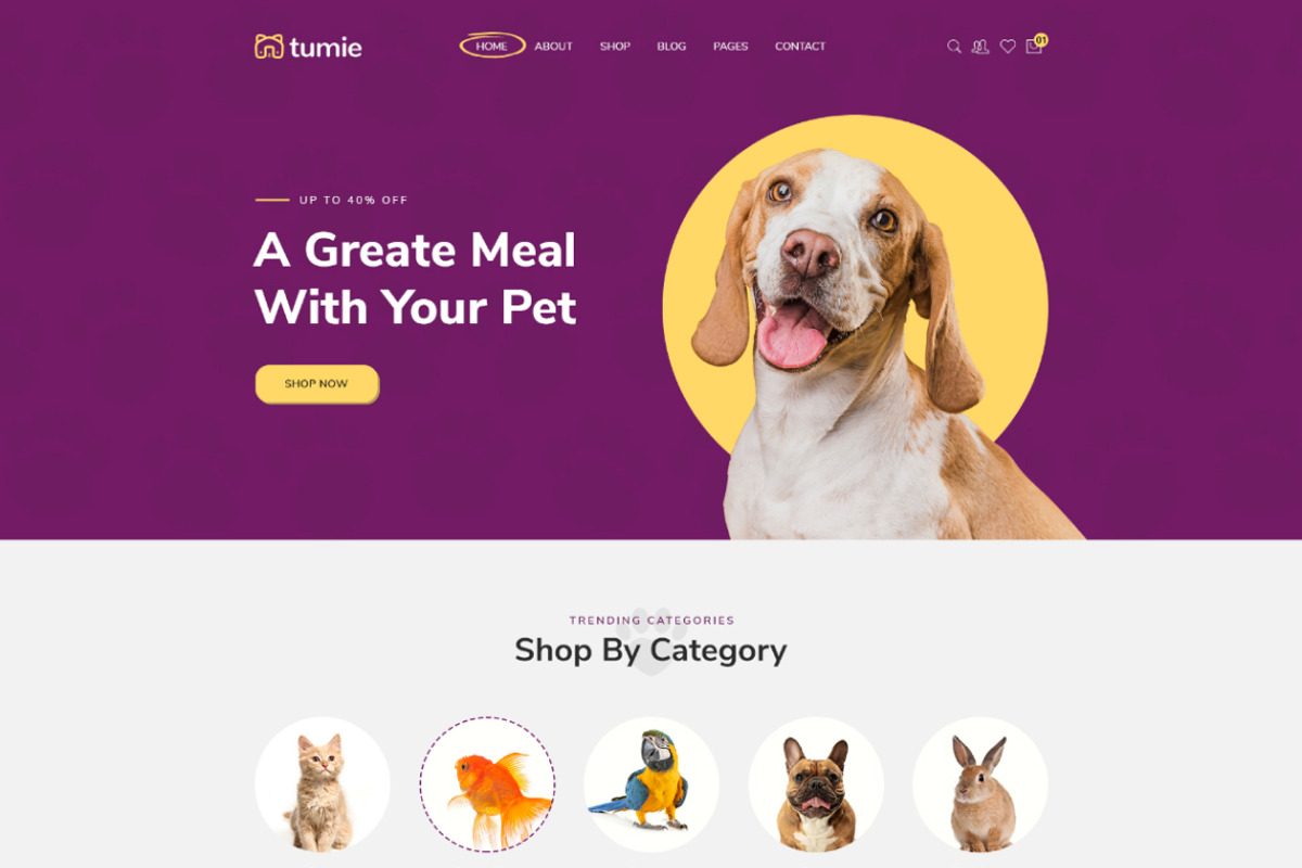 Animal Food Website Template - Tuime, a Bootstrap Template by HasThemes (Photo 1 of 4)