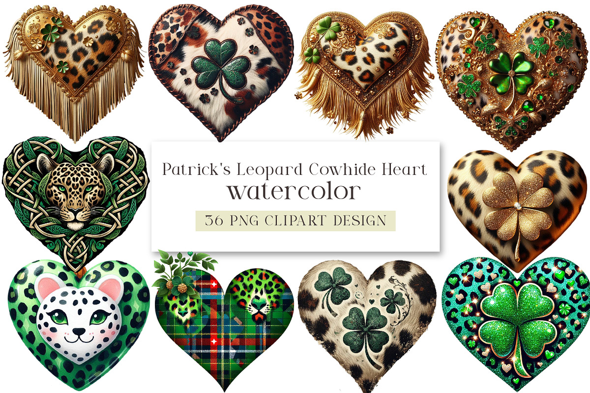 Patrick's Leopard Cowhide Heart Clip, an Illustration by DreamArtGraphic (Photo 1 of 4)