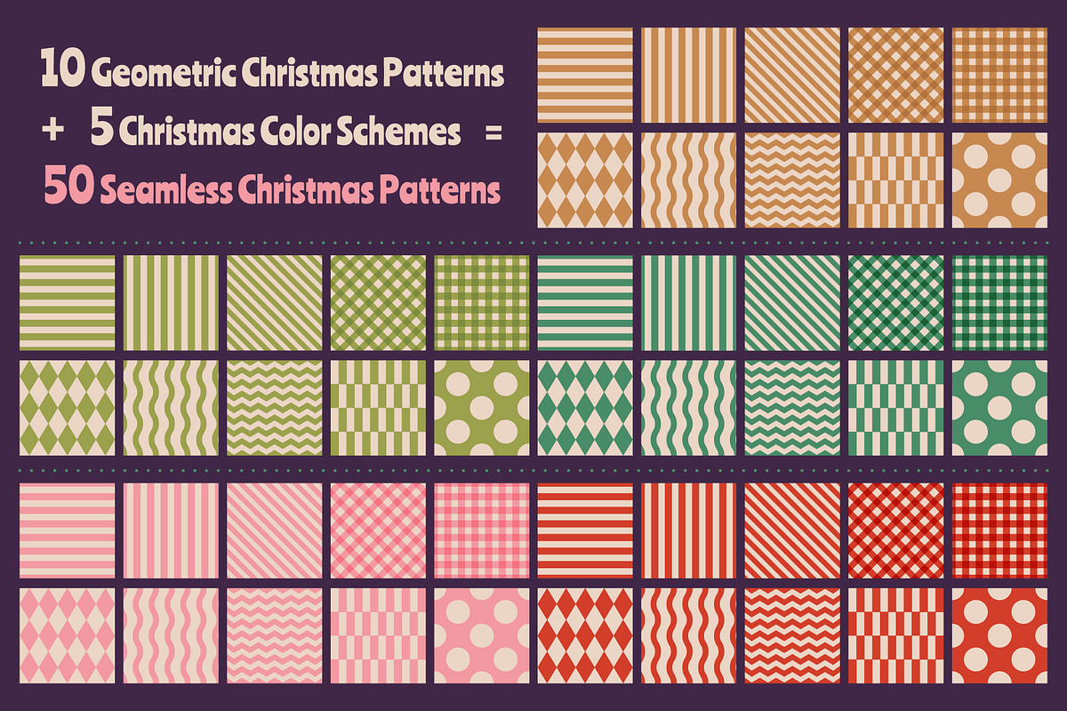 Vector Christmas Geometric Pattens, a Pattern Graphic by Sir13 (Photo 2 of 7)