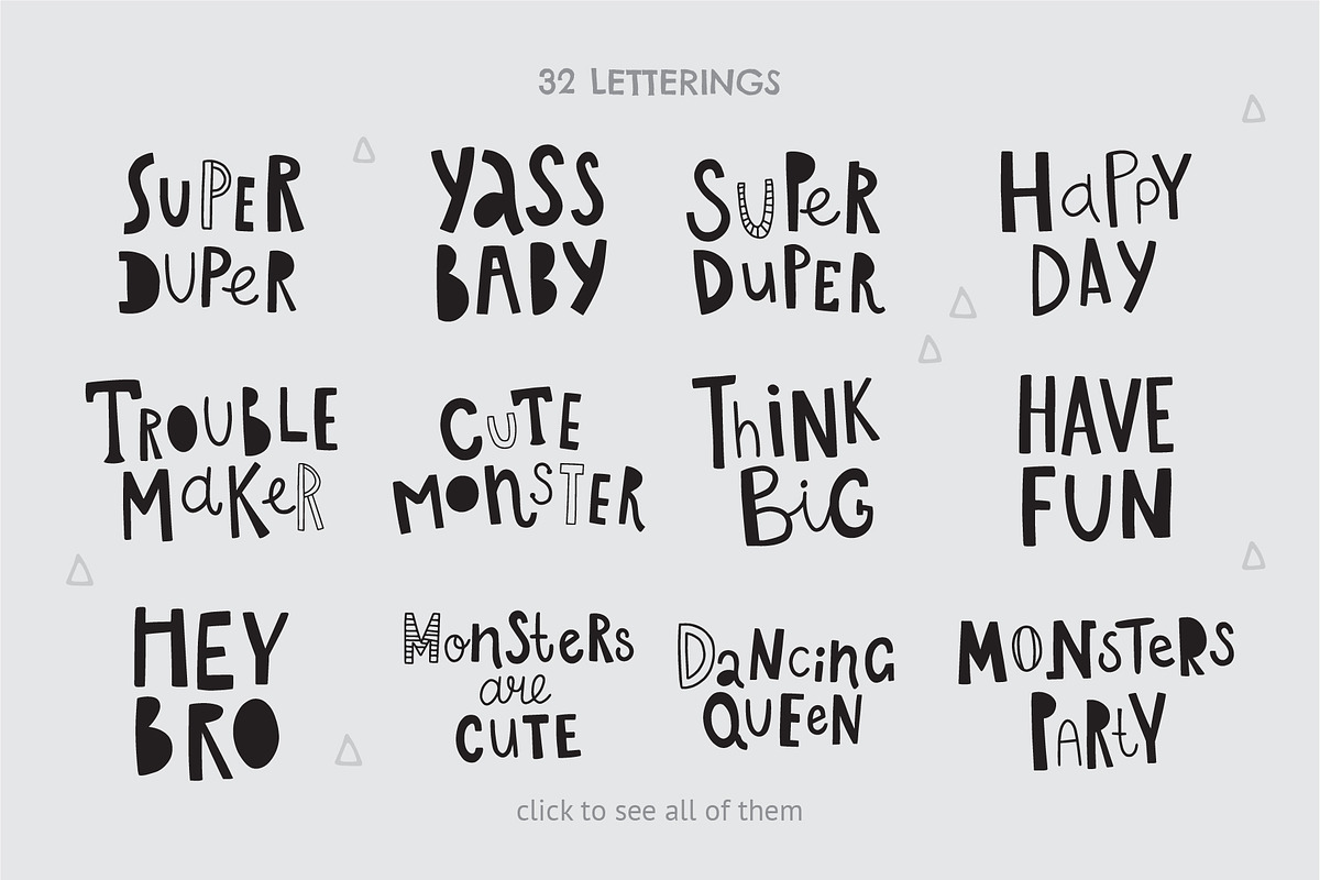 Monsters kids clipart collection, an Animal Illustration by Leysan Shayak (Photo 6 of 15)