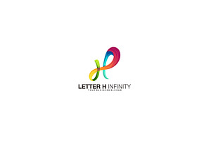 Gradient Letter h infinity vector