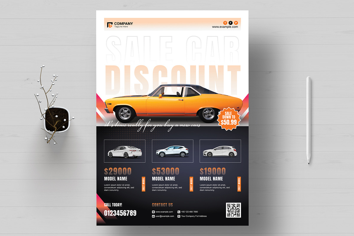 Car Sale Flyer Layout Teamplate, a Flyer Template by MightyDesign (Photo 1 of 8)