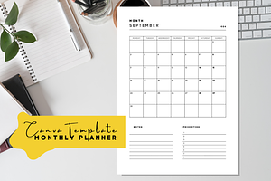 Monthly Planer Callendar Canva Mn Sn