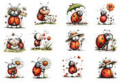 Whimsical Spring Ladybug Clipart, an Illustration by Dream Creation (Thumbnail 2 of 5)