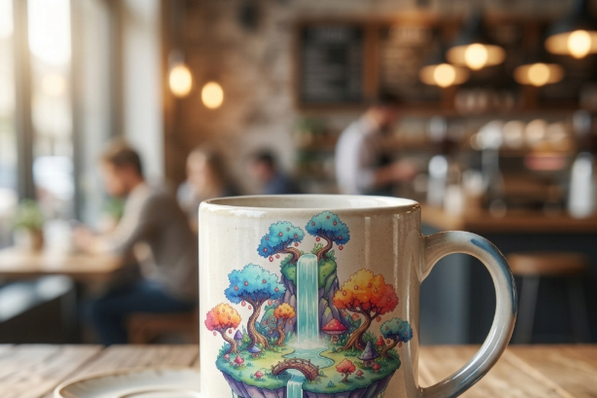 Fantasy Floating Island Art, a Shirt Mockup by Vector Stall (Photo 9 of 15)