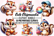 Cute Chipmunks Clipart Bundle, an Animal Illustration by Craft Nest (Thumbnail 1 of 5)