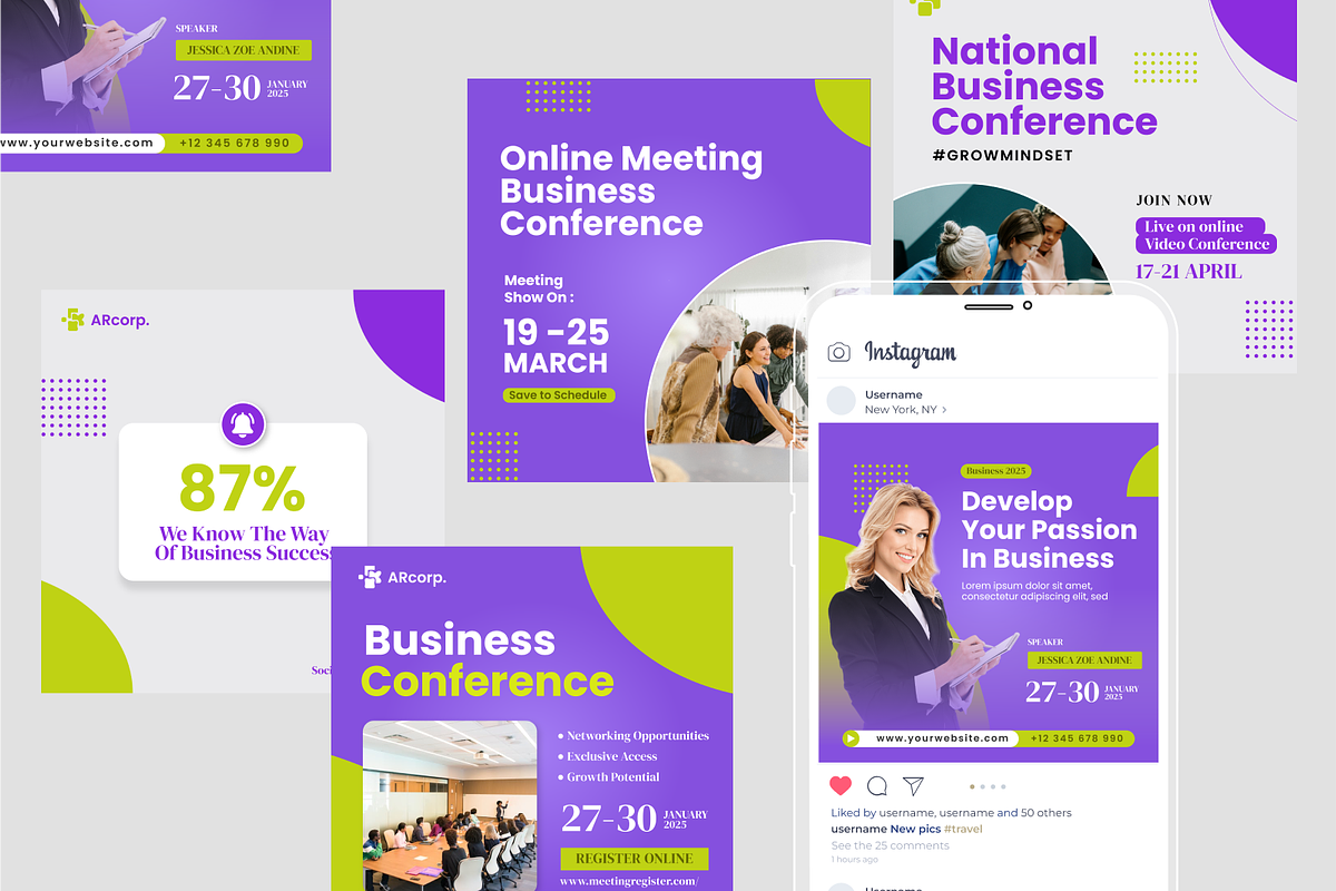 Business Conference Feed Instagram, a Social Media Template by SquidPixey (Photo 2 of 6)