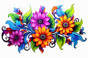 Graphic Soft Colorful Floral Art