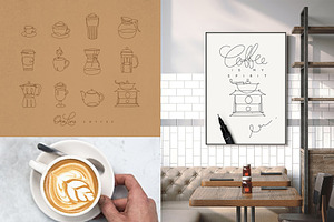 Coffee One Line Symbols