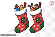 Christmas Stockings Clipart Bundle, a Graphic by crative8112 (Thumbnail 5 of 8)