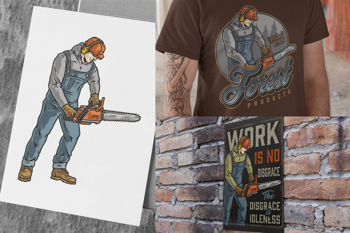 Handymen illustrations, a Branding & Logo Template by DGIM studio (Photo 4 of 6)