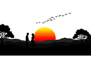 Romantic Couple in Nature Silhouette, a Graphic by Artivon (Thumbnail 9 of 13)