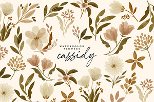 watercolor vintage flower clipart
