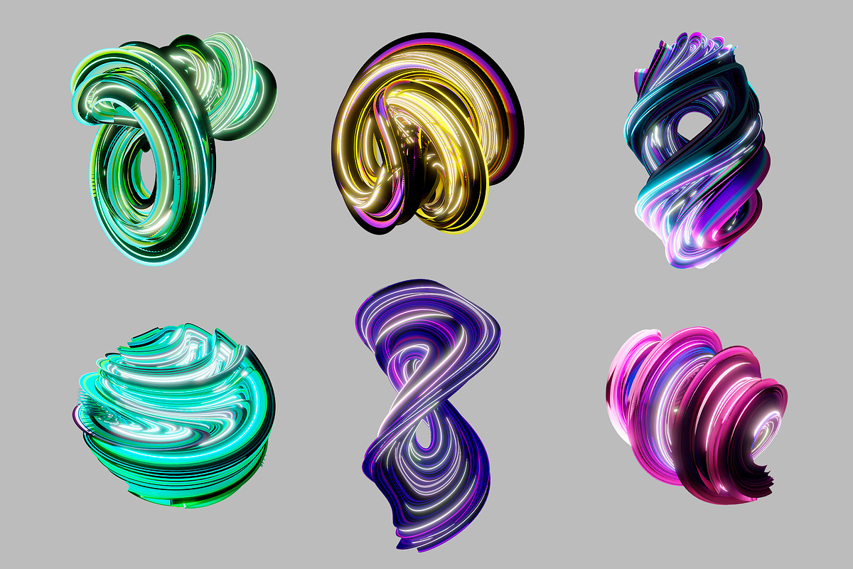Neonic - 3D Abstract Shapes, an Object Graphic by Alina Sh (Photo 3 of 7)