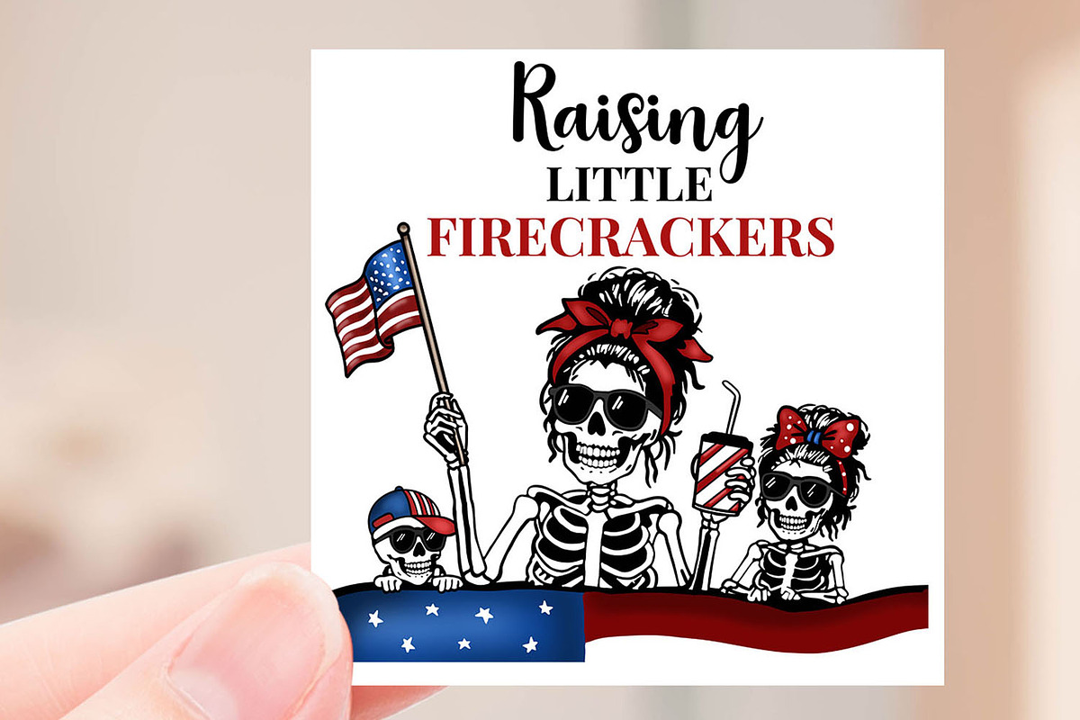 Patriotic Mom Skeleton, a Seasonal Illustration by Willow Paige Farms (Photo 2 of 5)