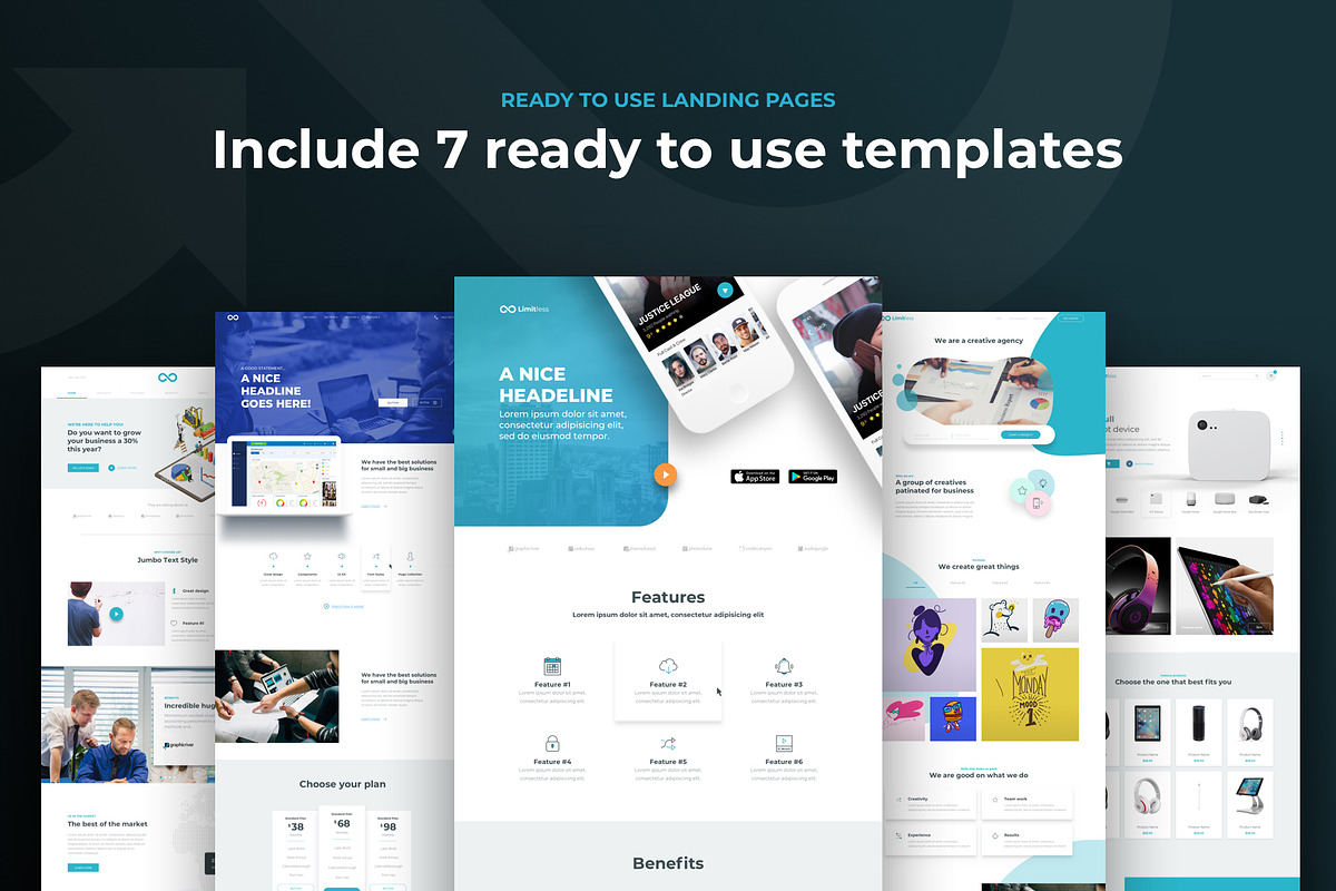 Limitless for Web, an UI Kit Template by UI Design Resource (Photo 6 of 6)