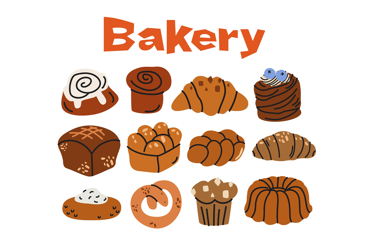 Coffee & Bakery Vector Clipart, a Food Illustration by Luamor (Photo 7 of 13)