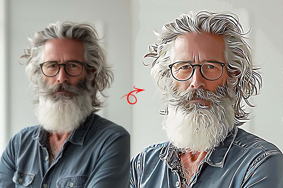 Photo to Cartoon Photoshop Action, an Action Add-On by MRI STUDIO (Photo 7 of 11)