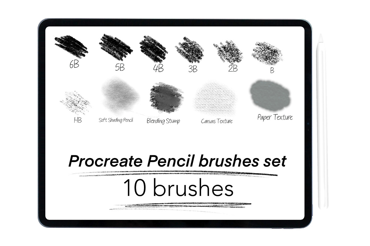 Procreate sketching pencil brushes, a Brush Add-On by Illustration Tribe (Photo 1 of 5)