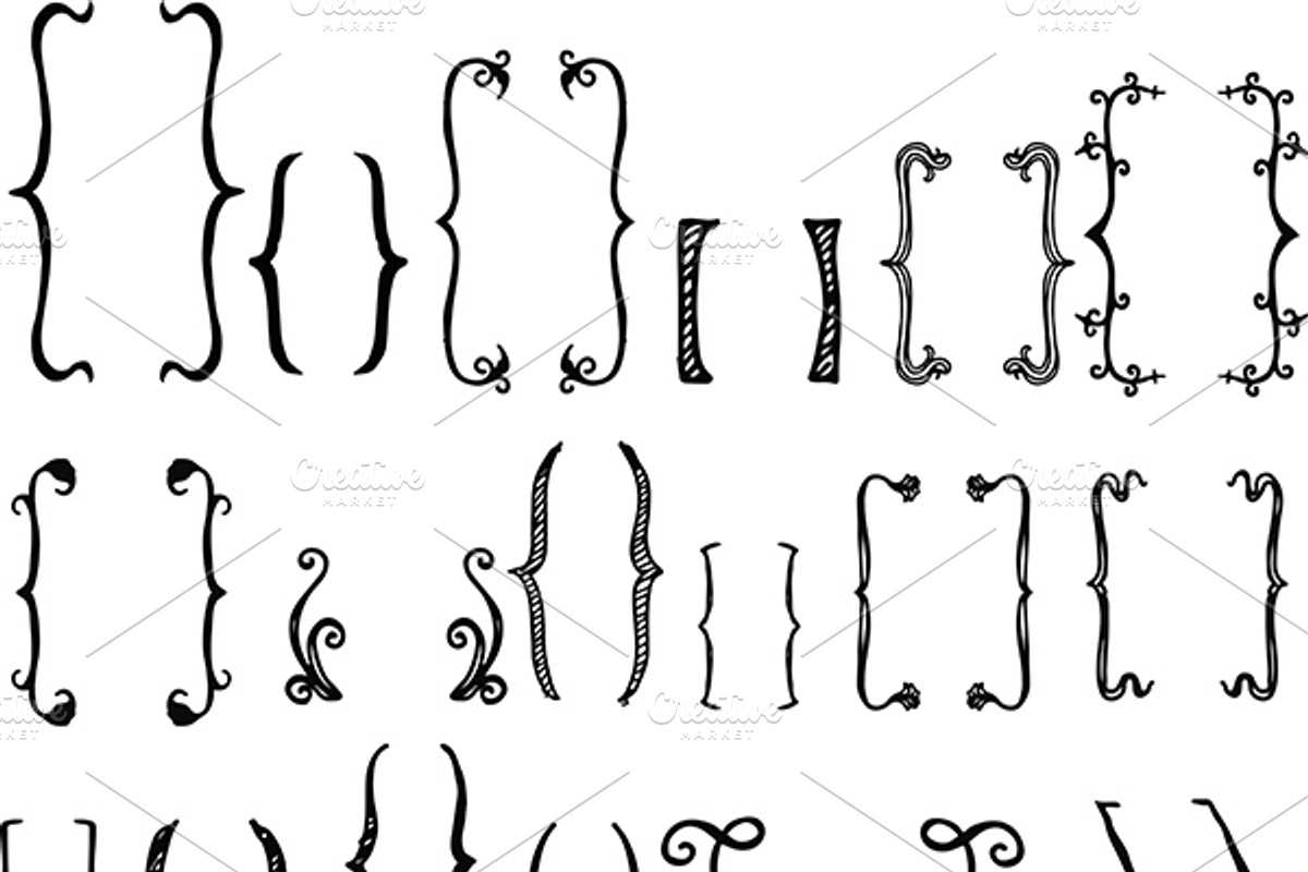 Hand drawn elements bundle, an Object Graphic by Somjai King (Photo 6 of 21)