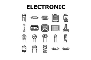 electronic component circuit chip, a Technology Illustration by pikepicture