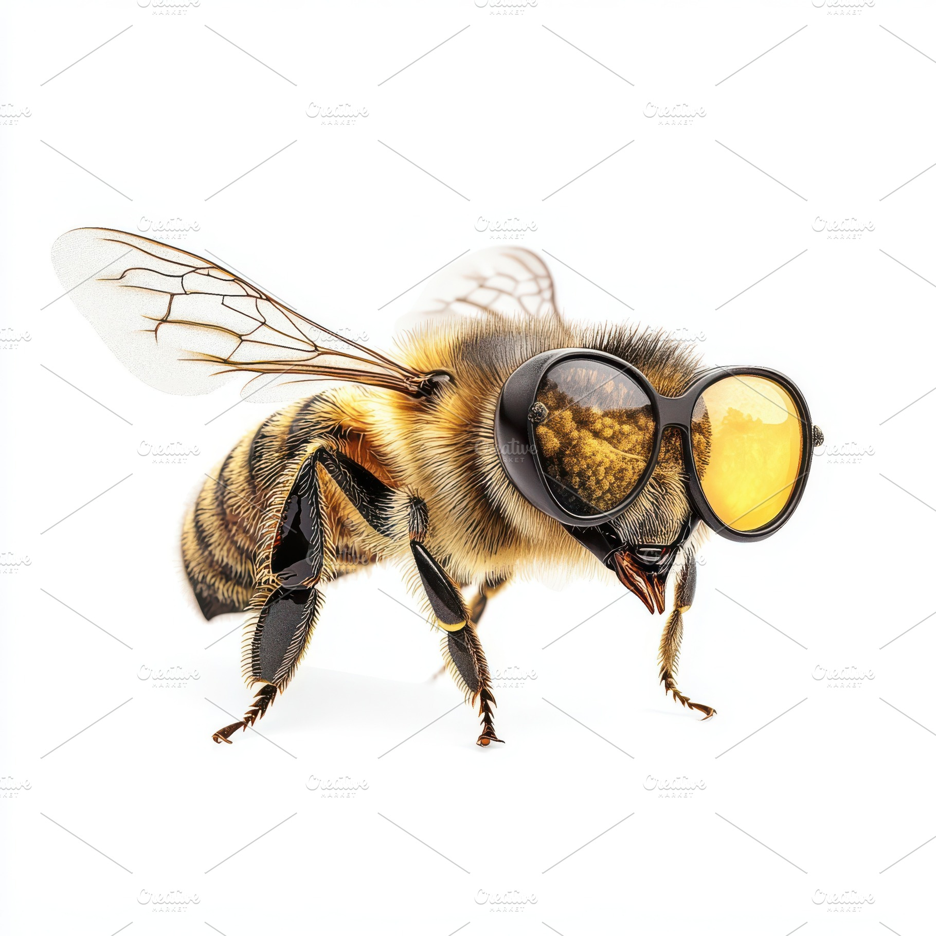 Honeybee wearing sunglasses cool ins, an Animal Photo by Pixeness Studio