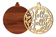 Holly Jolly Christmas Laser Cut SVG, an Object Graphic by DreamCafeArt (Thumbnail 4 of 4)