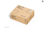 Square Kraft Mailer Box Mockup Set, a Packaging Mockup by pixelmock (Thumbnail 10 of 19)